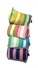 Load image into Gallery viewer, Wood block print wash bag stripe
