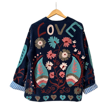Load image into Gallery viewer, Velvet embroidered love jacket
