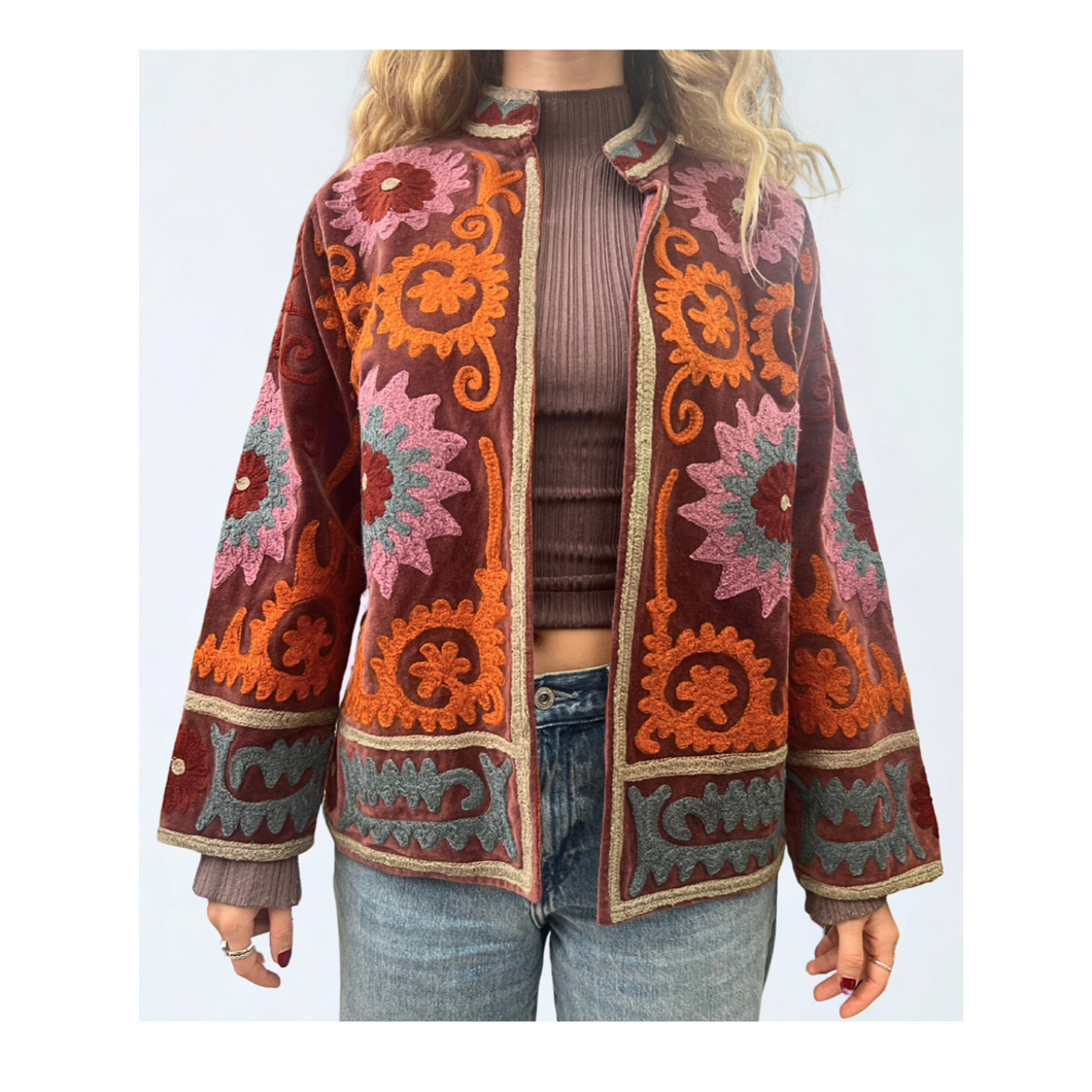 Velvet embroidered Suzani jacket