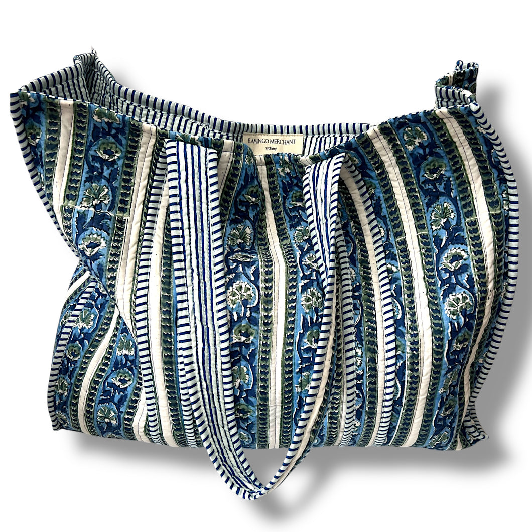 Adeline wood block print bag