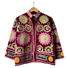 Load image into Gallery viewer, Velvet embroidered Suzani jacket
