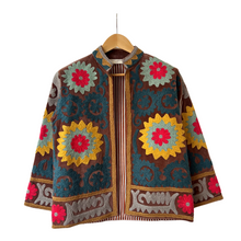 Load image into Gallery viewer, Velvet embroidered Suzani jacket
