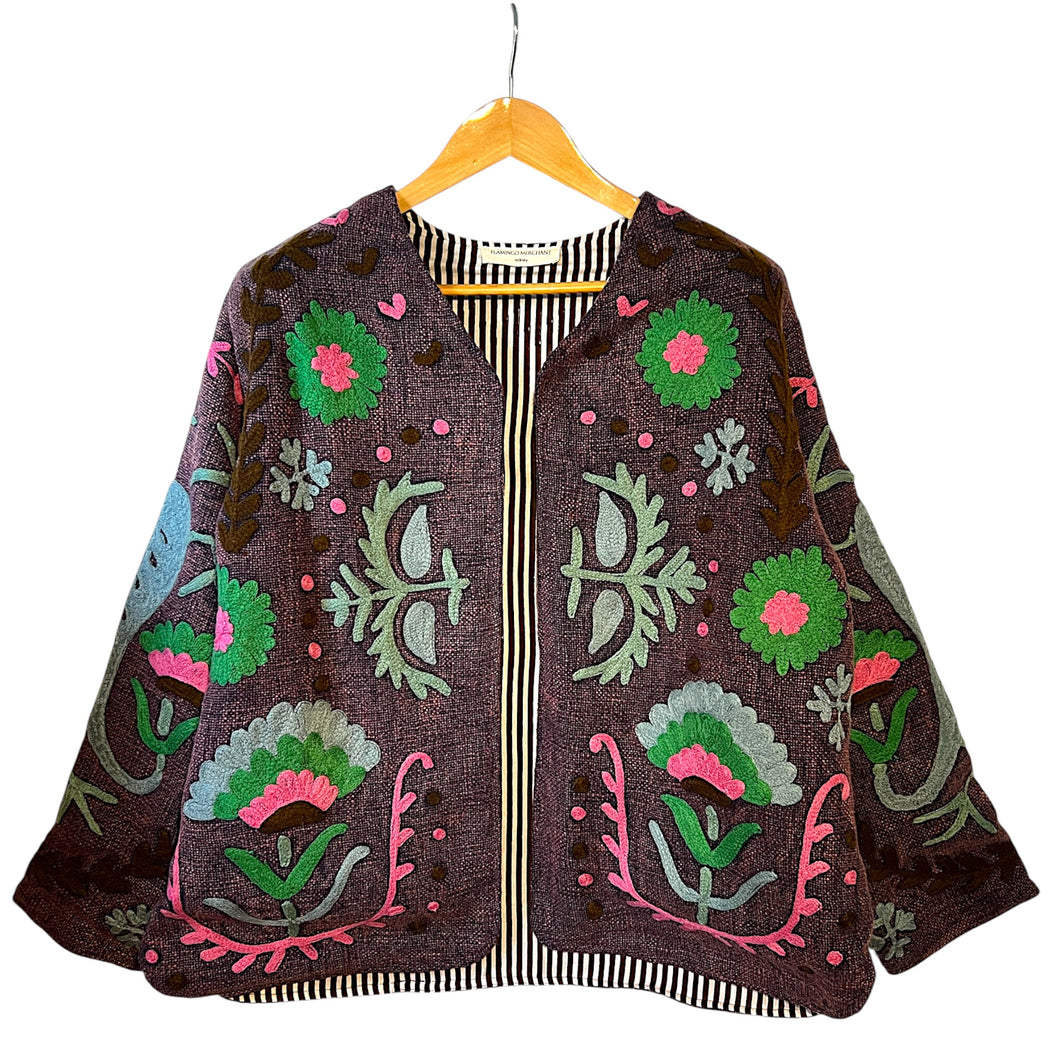 Hemp embroidered love jacket