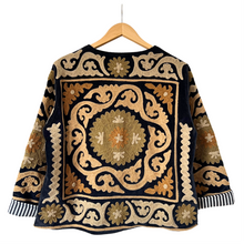 Load image into Gallery viewer, Velvet embroidered Suzani jacket
