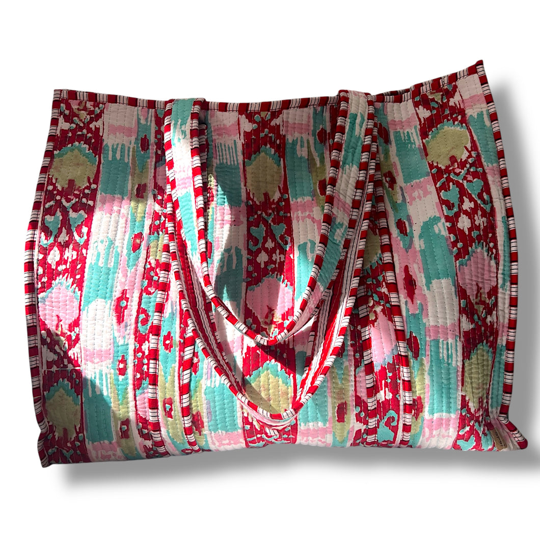 Adeline wood block print bag