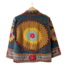 Load image into Gallery viewer, Velvet embroidered Suzani jacket
