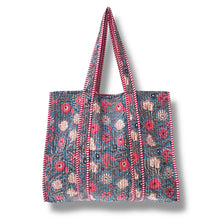 Load image into Gallery viewer, Adeline wood block print bag
