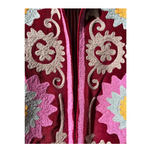 Load image into Gallery viewer, Velvet embroidered Suzani jacket

