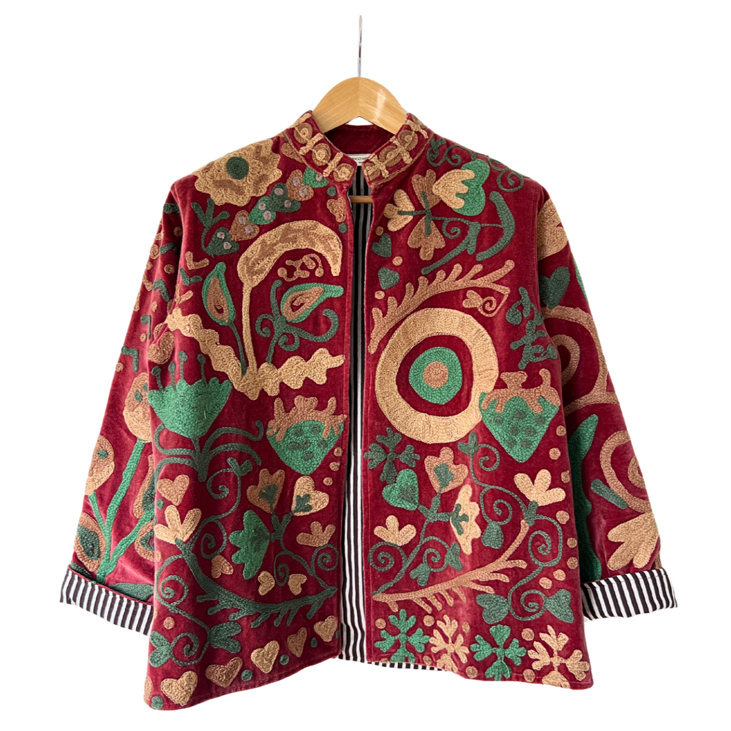 Velvet embroidered Yin Yang jacket