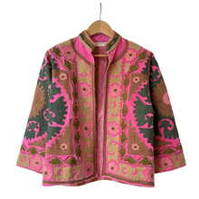Load image into Gallery viewer, Velvet embroidered Suzani jacket
