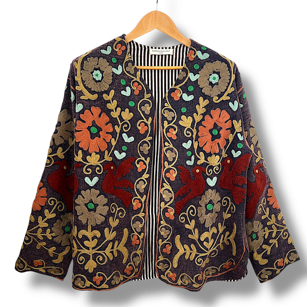 Hemp embroidered peace jacket