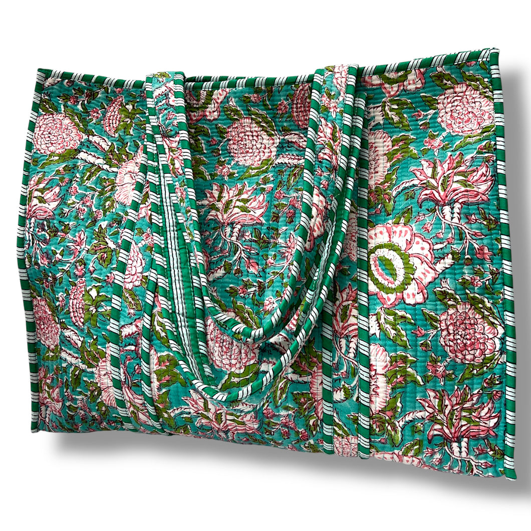 Adeline wood block print bag